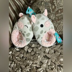 Pink and Gray Cozy Slippers
